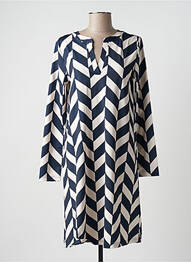 Robe mi-longue coupe fluide manches longues bleu STREET ONE femme