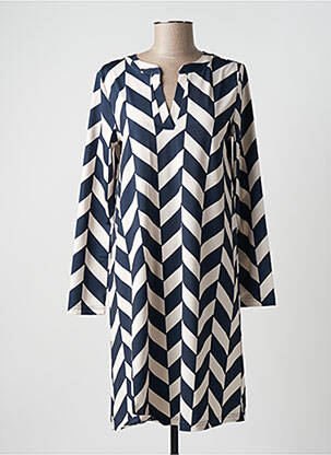 Robe mi-longue manches longues manches longues bleu STREET ONE femme