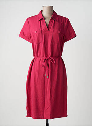 Robe mi-longue coupe fluide manches courtes rose DIANE LAURY femme