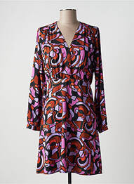 Robe courte coupe évasée manches longues violet AN' GE femme