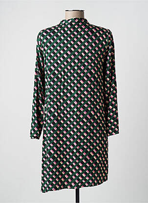 Robe courte coupe fluide manches longues vert COMPAÑIA FANTASTICA femme
