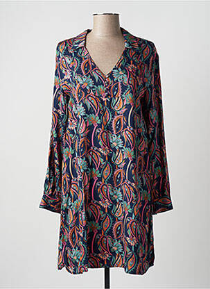 Robe courte manches longues manches longues bleu LOLA ESPELETA femme