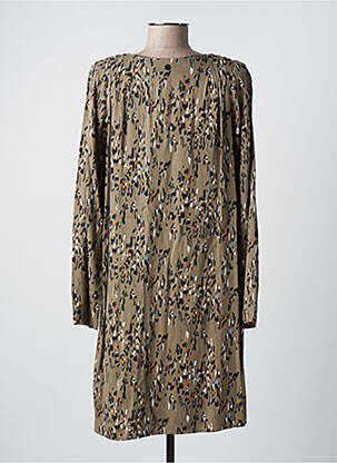 Robe mi-longue coupe fluide manches longues vert LOLA ESPELETA femme