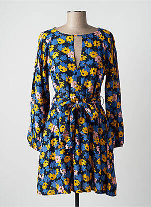Robe courte coupe évasée manches longues bleu COMPAÑIA FANTASTICA femme