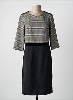 Robe mi-longue manches 3/4 manches 3/4 noir DIANE LAURY femme