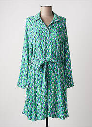 Robe mi-longue coupe fluide manches longues vert C'EST BEAU LA VIE femme