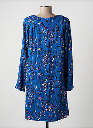 Robe mi-longue coupe fluide manches longues bleu LOLA ESPELETA femme