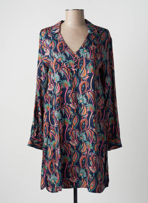 Robe courte manches longues manches longues bleu LOLA ESPELETA femme