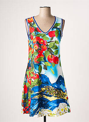 Robe courte sans manche sans manche bleu MALOKA femme