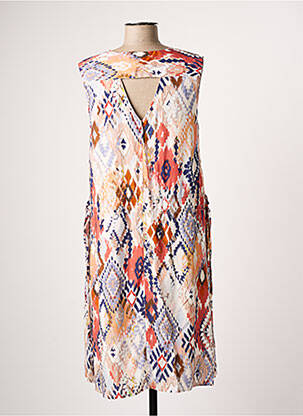 Robe mi-longue coupe fluide sans manche beige DIANE LAURY femme