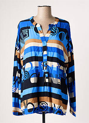 Blouse poignets boutonnés avec fente manches longues bleu BETTY BARCLAY femme