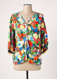 Blouse imprimé fleurs manches 3/4 bleu MALOKA femme