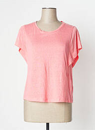 Top coupe fluide manches courtes rose SKFK femme