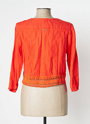 Veste casual col rond orange MALOKA femme