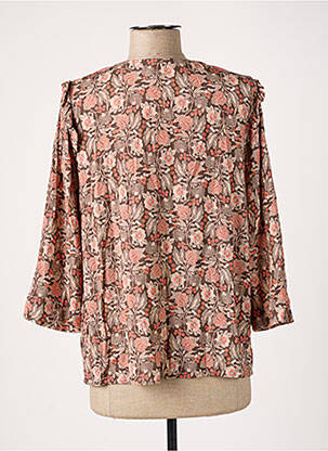 Blouse tissage popeline manches 3/4 marron DIANE LAURY femme