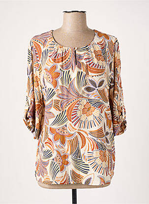 Blouse tissage popeline manches 3/4 beige DIANE LAURY femme