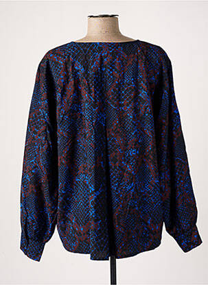 Blouse tissage popeline manches longues noir MASAI femme