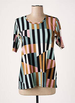 Top tissage jersey manches courtes noir MASAI femme