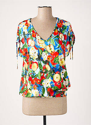 Top tissage jersey manches courtes rouge MALOKA femme