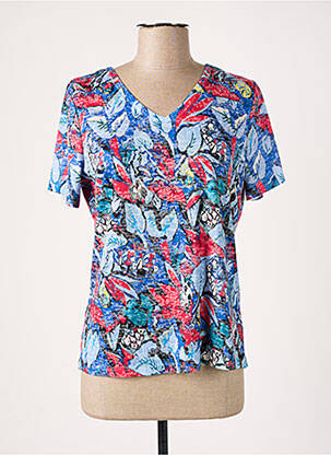 Top tissage jersey manches courtes bleu DIANE LAURY femme