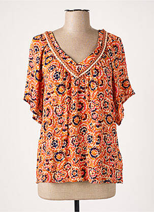 Top imprimé fantaisie manches courtes orange LOLA ESPELETA femme