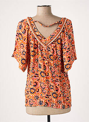 Top imprimé fantaisie manches courtes orange LOLA ESPELETA femme