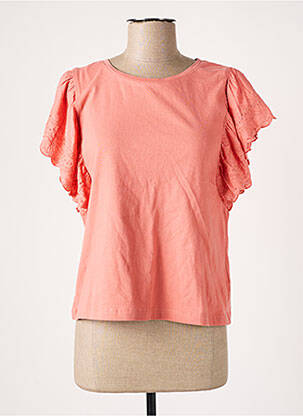 Top stretch manches courtes rose C'EST BEAU LA VIE femme