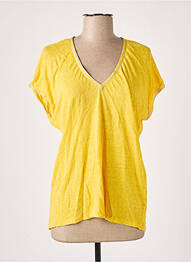 T-shirt coupe droite manches courtes jaune MALOKA femme
