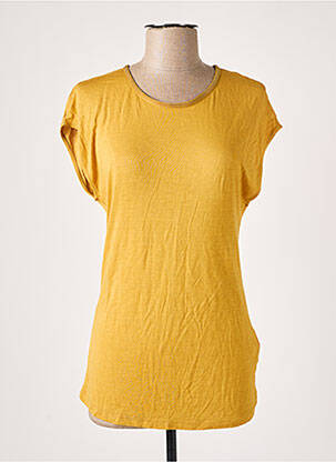 T-shirt coupe droite manches courtes jaune LA FEE MARABOUTEE femme