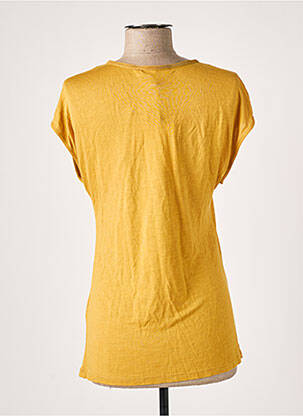 T-shirt coupe droite manches courtes jaune LA FEE MARABOUTEE femme