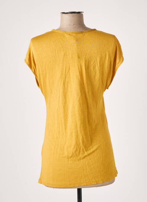 T-shirt coupe droite manches courtes jaune LA FEE MARABOUTEE femme