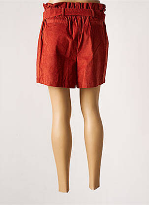 Short coupe droite taille haute orange PRINCESSE NOMADE femme