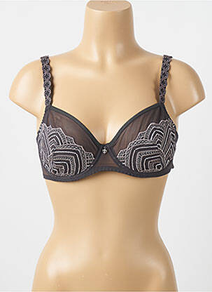Soutien-gorge broderie haut soutien-gorge emboitant gris LOUISA BRACQ femme
