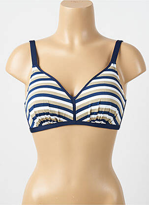 Haut de maillot de bain bretelles élastiquées ajustables haut soutien-gorge balconnet bleu ANTIGEL femme