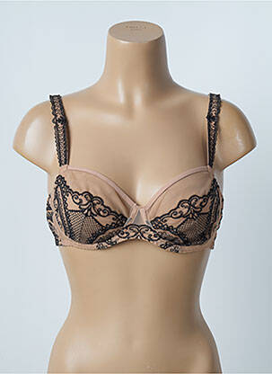 Soutien-gorge broderie haut soutien-gorge emboitant marron LOUISA BRACQ femme