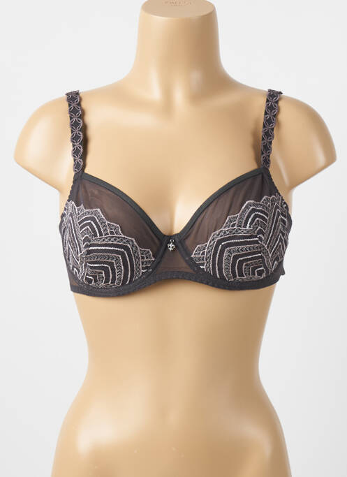 Soutien-gorge broderie haut soutien-gorge emboitant gris LOUISA BRACQ femme