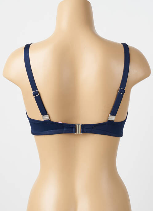 Haut de maillot de bain bretelles élastiquées ajustables haut soutien-gorge balconnet bleu ANTIGEL femme