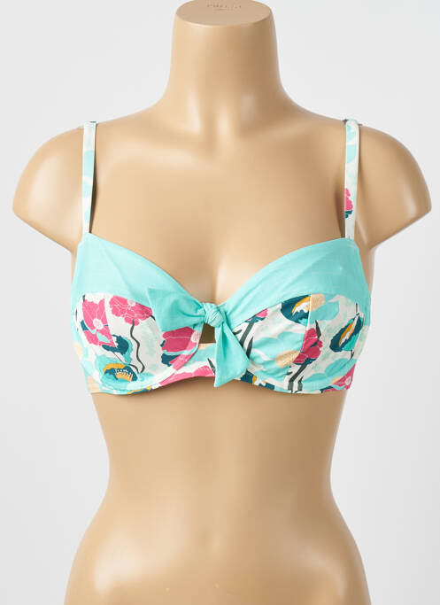 Haut de maillot de bain stretch haut soutien-gorge emboitant bleu PASSIONATA femme