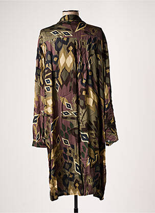 Robe mi-longue imprimé fantaisie manches longues vert AN II VITO femme