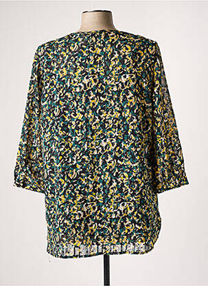 Blouse légère et transparente manches 3/4 vert YEST femme