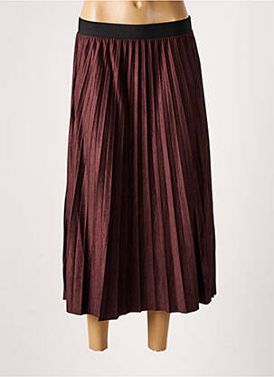 Jupe longue tissage plissé rouge YEST femme