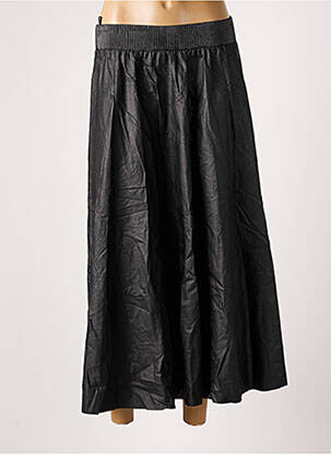 Jupe longue coupe évasée noir MAT. femme
