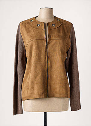 Veste casual col rond marron THE STYLE femme