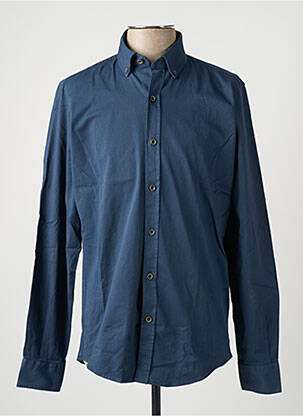 Chemise manches longues manches longues bleu LEVORATTO homme