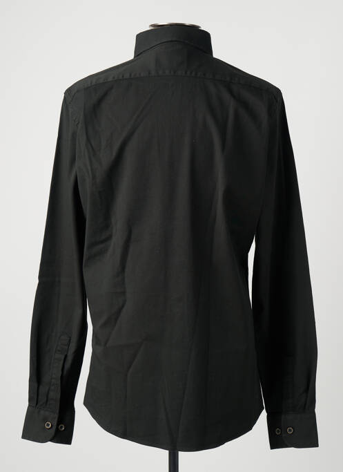 Chemise manches longues noir LEVORATTO pour homme