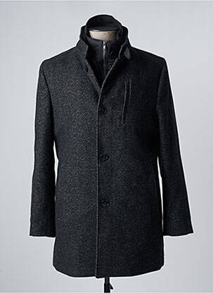 Manteau long noir THOMAS GOODWIN pour homme