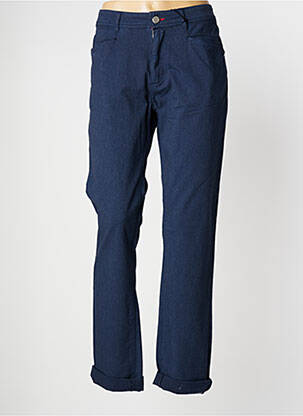 Pantalon slim tissage popeline bleu LA CIBLE ROUGE femme
