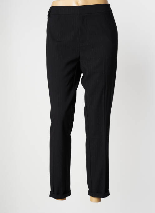 Pantalon droit tissage popeline noir TEDDY SMITH femme