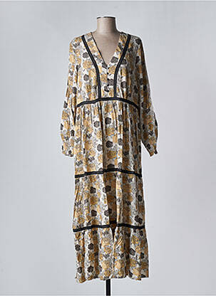 Robe longue manches longues manches longues beige LAST QUEEN femme