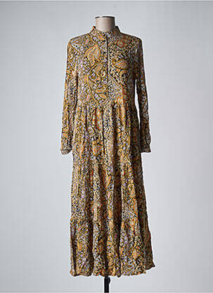 Robe longue manches longues manches longues marron LAST QUEEN femme